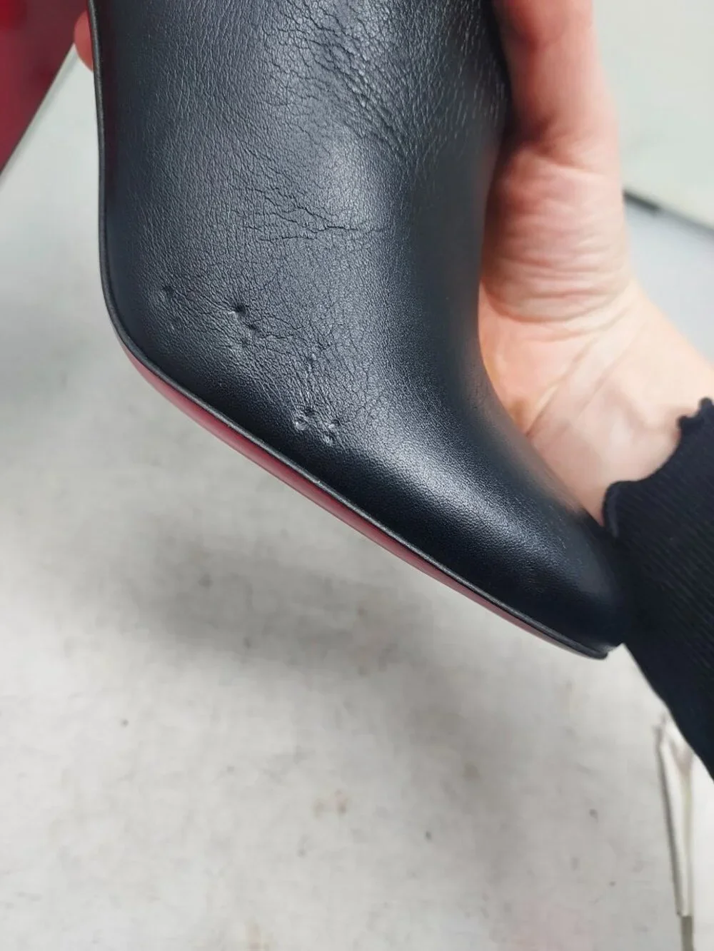 Christian Louboutin Black Turela Leather Ankle Boot